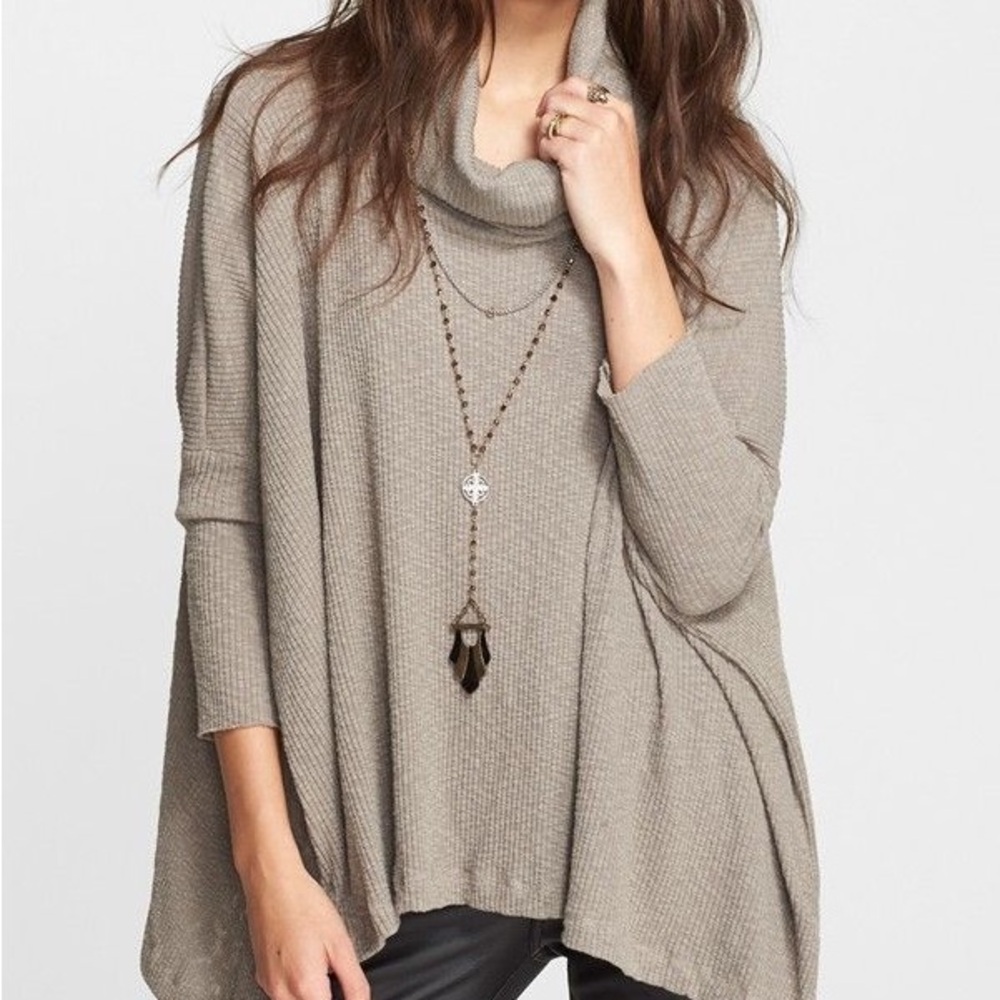 Cozy Taupe Turtleneck Free People Sweater